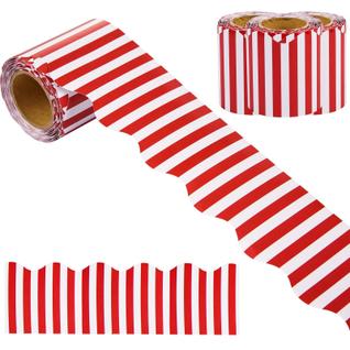 Bulletin Board Borders FOBSME 99 pés com listras vermelhas e brancas