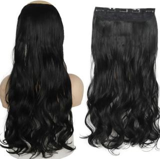 Cabelo Aplique Tic Tac Orgânico Ondulado  65Cm Preto