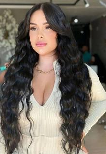 Cabelo Brasileiro do Sul Castanho Natural Ondulado 50G - Alta Qualidade