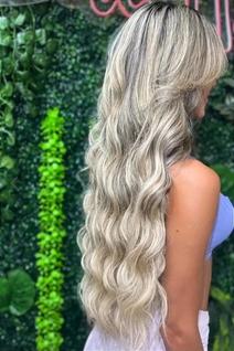Cabelo Brasileiro do Sul Mesclado Raiz Esfumada Ondulado 50G - Alta Qualidade