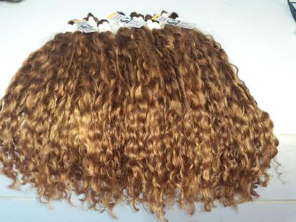 cabelo humano cacheado loiro mel 100g 50cm