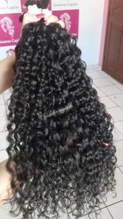 Cabelo Humano Cacheado Prémium  Vapor Castanho 50/55cm /100g