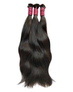 Cabelo natural para megahair 45cm castanho 100gr semilimpo