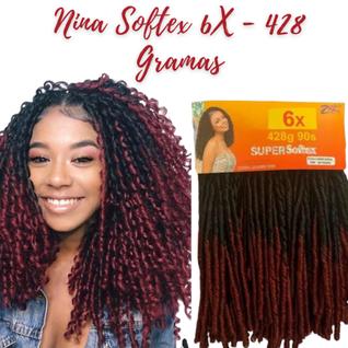 Cabelo Nina Softex Pacotão 428gramas Original Crochet Braid - Ombre Vermelho