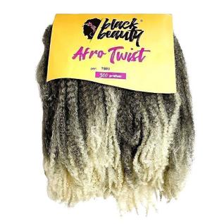 Cabelo Sintético Crochet Afro Twist 45cm - Cor Preto/Loiro Claro