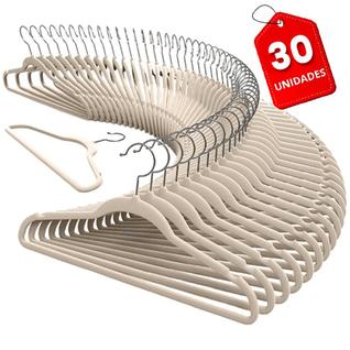 Cabide Adulto 30un Veludo Slim Gancho Cromado Giratório 42cm