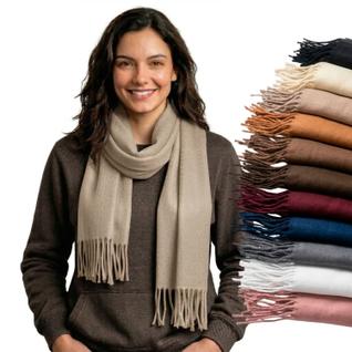 Cachecol Feminino Pashmina Xale Tipo Manta Toque Macio Com Franjas 180x70cm -