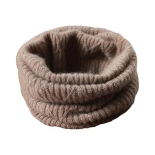 Cachecol Feminino Quente E Macio 100% Lã Tricotado Gola Alta Aquecedor De Pescoço De Inver