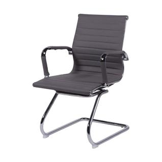 Cadeira Boxbit Eames Office Esteirinha P.U. Cinza Base Fixa Cromada