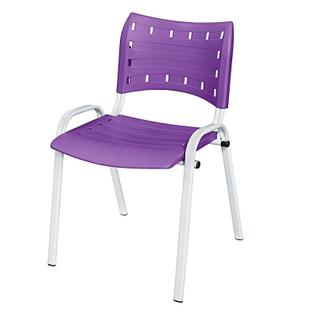 Cadeira Iso Base Branco Escola, Escritório Violeta