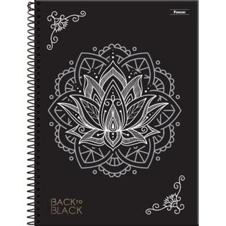 Caderno 01X1 Capa Dura BACK TO BLACK 80 Folhas - Pacote com 4 Unidades