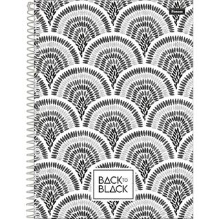 Caderno universitário 1 matéria espiral 80 folhas Back to Black Foroni