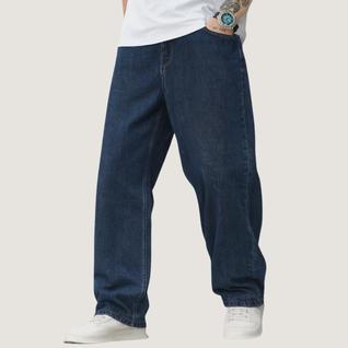 Calça Balão Masculina Baggy Boca Larga Jeans Cinza Grafite Estonada Confortável e Estilosa