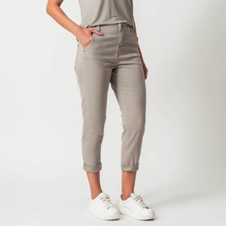 Calça Capri Jeans Color Confort Cintura Alta Bolso Faca