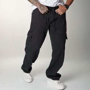 Calça Cargo Larga Masculina Streetwear Bolsos Laterais Jeans Modelo Exclusivo 2025