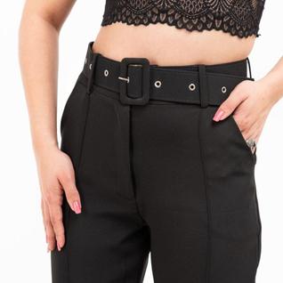 Calça Feminina de Alfaiataria com Cintura Alta e Cinto