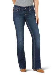 Calça feminina Jeans Wrangler, retrô, masculina, cintura média, perna larga