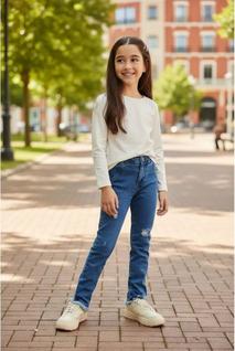 Calça Jeans Com Rasgos Style Momi