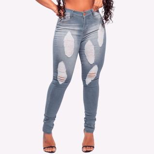 Calça Jeans Feminina Contém Lycra Empina o Bumbum Cintura Alta Valoriza a Silhueta Detonad