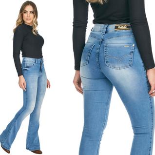 Calça Jeans Feminina Flare HNO Azul Sky Bleach