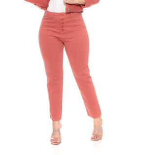 Calça Jeans Feminina Mom Cigarrete Cintura Alta Semi Baggy