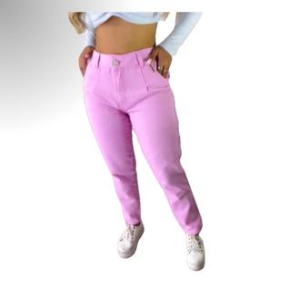Calça Jeans feminina Mom Colorida sem Elastano