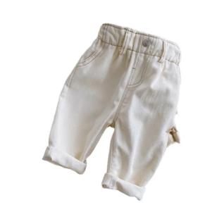Calça Jeans Infantil De Cintura Alta Casual Para Meninos E Meninas 9M-4 Anos Outono Primav