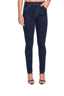 Calça Jeans Lado Avesso Pin-Up Azul Escuro