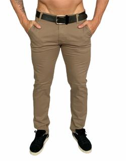 calça jeans masculina caqui skinny tradicional linha premium