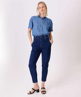 Calça Jeans Mom Feminina Bolsos Sawary-78069