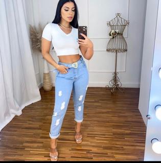 Calça jeans mom