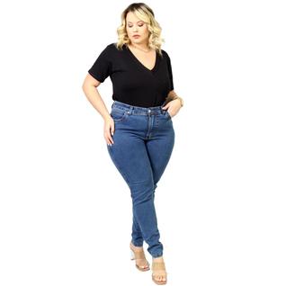 Calça Jeans Plus Size Feminina Cintura Alta