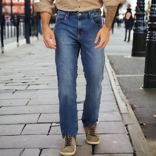 Calça Jeans Premium Masculina Chicago Strech Regular Line Corte Reto Original Lee Costura 