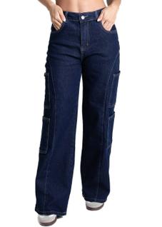Calça Jeans Sawary Wide Leg Petit - 281899 - Azul médio 42