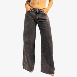 Calça Jeans Wide Leg Feminina Moda Elegante Look Confortável
