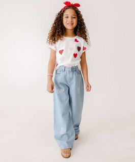Calça Jeans Wide Leg Infantil Marisa Tam 4 a 10-46028