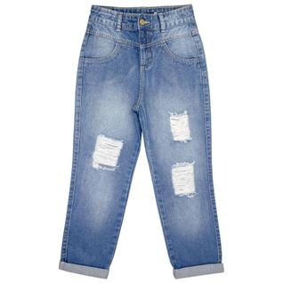 Calça Juvenil Look Jeans Mom Jeans