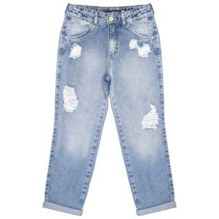 Calça Juvenil Look Jeans Mom Jeans