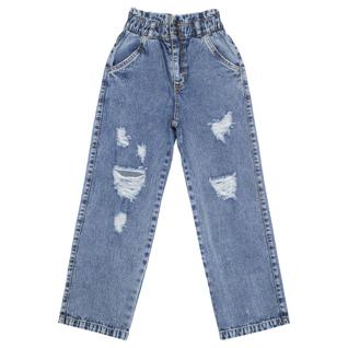 Calça Juvenil Look Jeans Pantalona Jeans