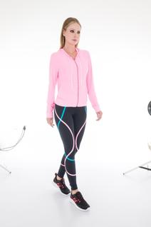 Calça legging com estampa listras coloridas