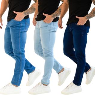 Calça Masculina Jeans Básica Slim para trabalho