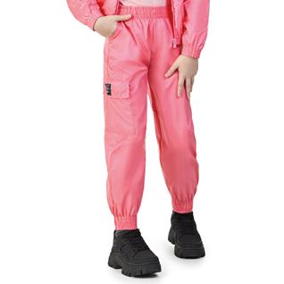 Calça Meninas Cargo Nylon Poly Asia Rosa Coral com Punhos Kamylus