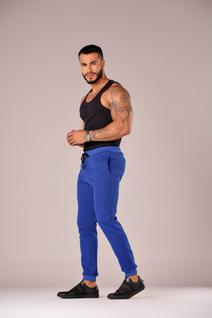 Calça Moletom Inverno Lisa Academia Jogger Slim Masculina