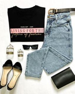 Calça mom jeans retrô cintura alta boyfriend feminina blogueira