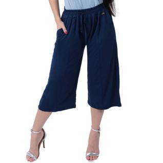 Calça Pantacourt Recorte com Bolso Moda Feminina Viscolycra