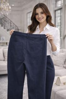 Calça pantalona alfaiataria com cinto