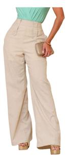 Calça Pantalona de Linho com Caimento Elegante