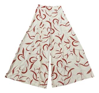 Calça Pantalona Feminina Estampada Elástico Na Cintura 2070