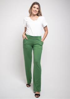Calça Pantalona Pau a Pique Básica Verde