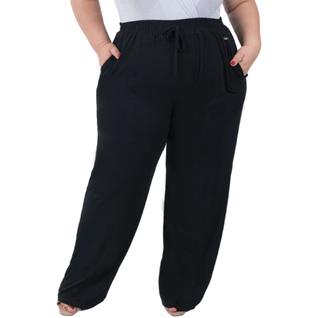Calça Pantalona Recorte com Bolso Moda Feminina Viscolycra Plus Size